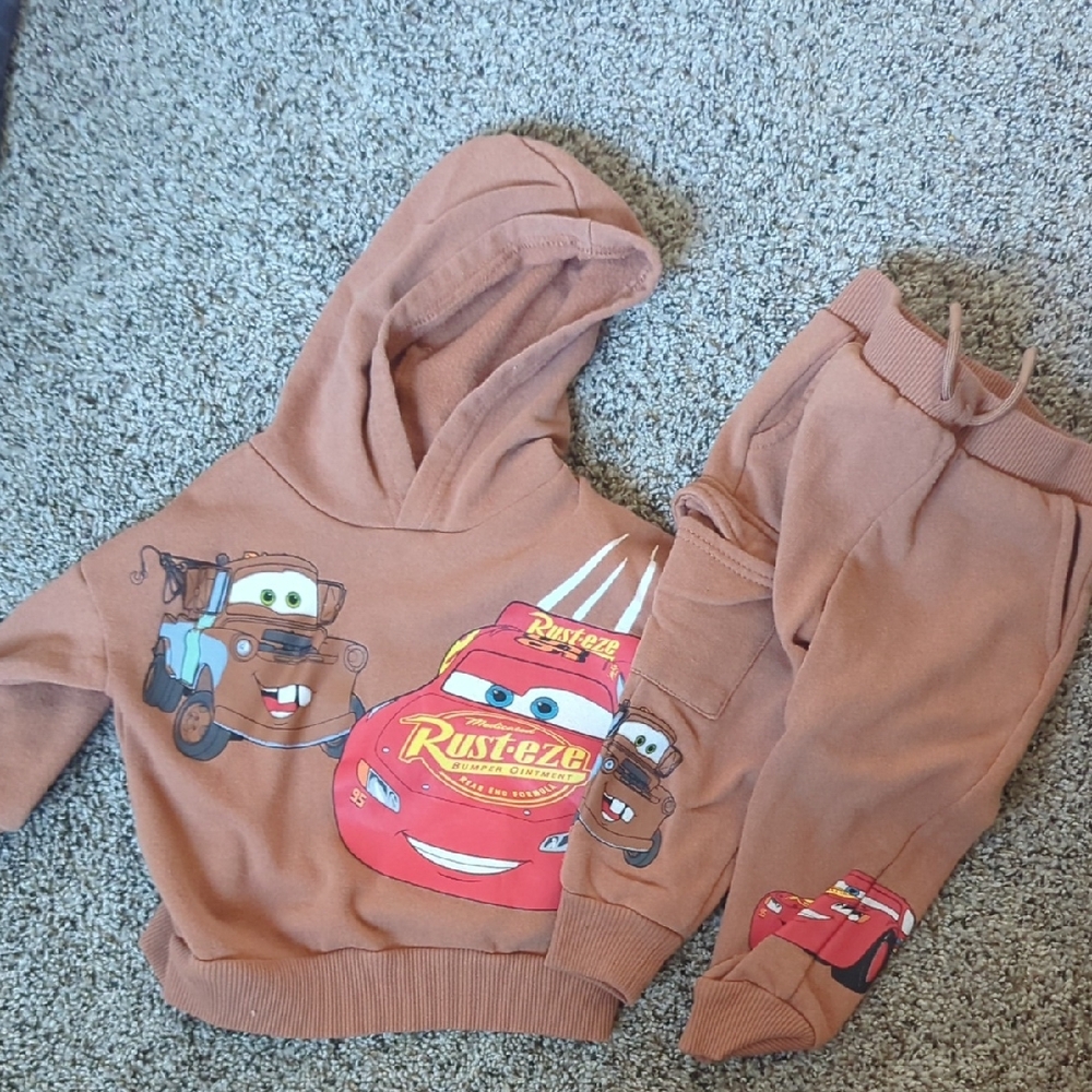 Disney Cars Brown Kids Sweatpants & Hoodie Set